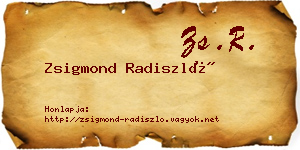 Zsigmond Radiszló névjegykártya